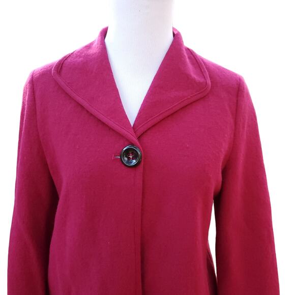 Geiger Tyrol Austria Magenta Pink Boiled Wool Jacket Sz EU 36 US Small - Picture 2 of 16